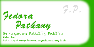 fedora patkany business card